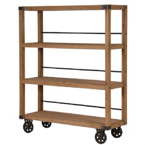 Manhattan Wood & Iron Shelving Unit on Wheels